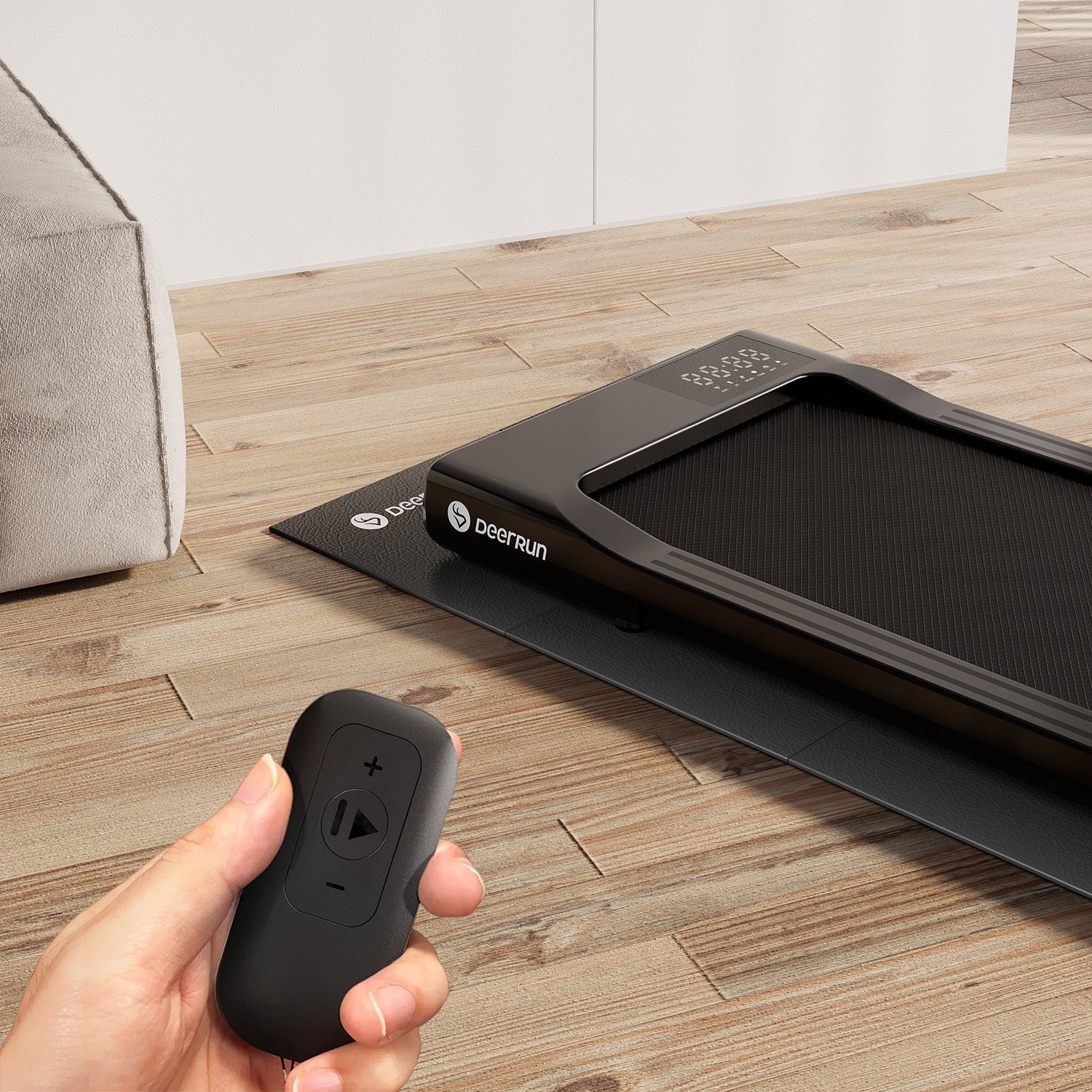 DeerRun Q1 Classic Plus – Smartes Walking-Tapis roulant con superficie di corsa più ampia, capacità di carico di 158 kg e telecomando