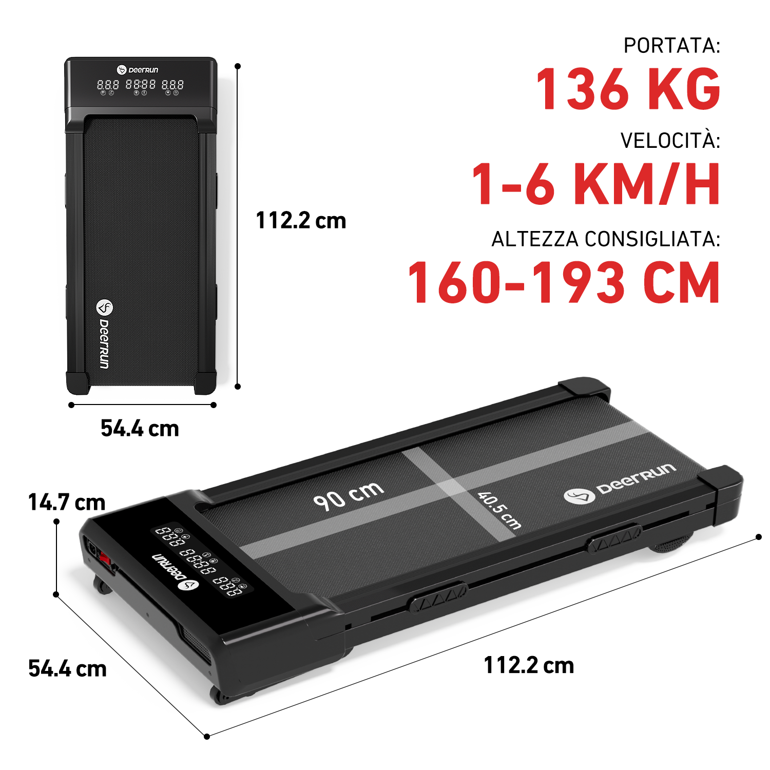 DeerRun Z10 Smart-Walk-Tapis roulant con inclinazione automatica del 12% e telecomando