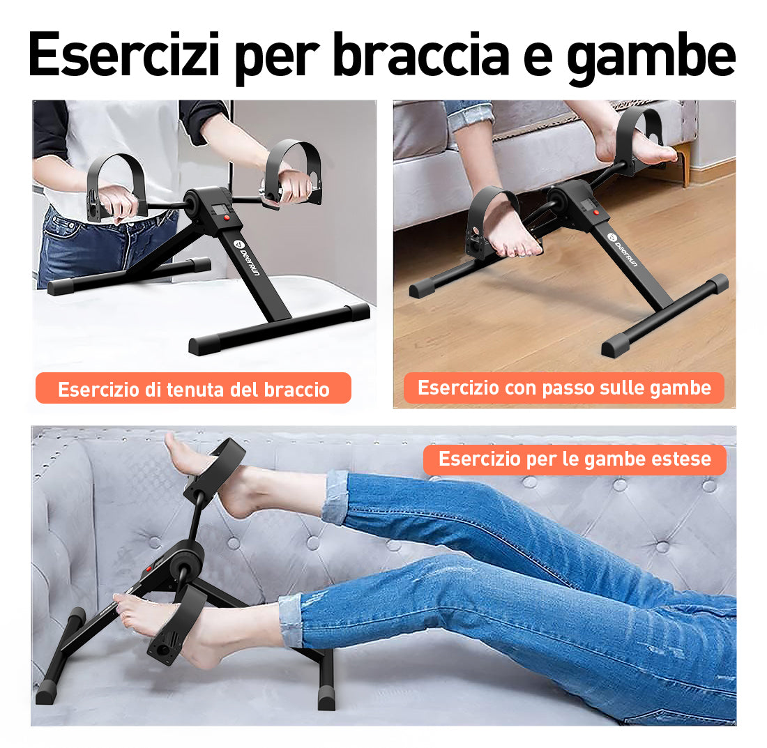 DeerRun® Bicicletta sotto il tavolo per terapia di braccia, gambe o per bruciare calorie