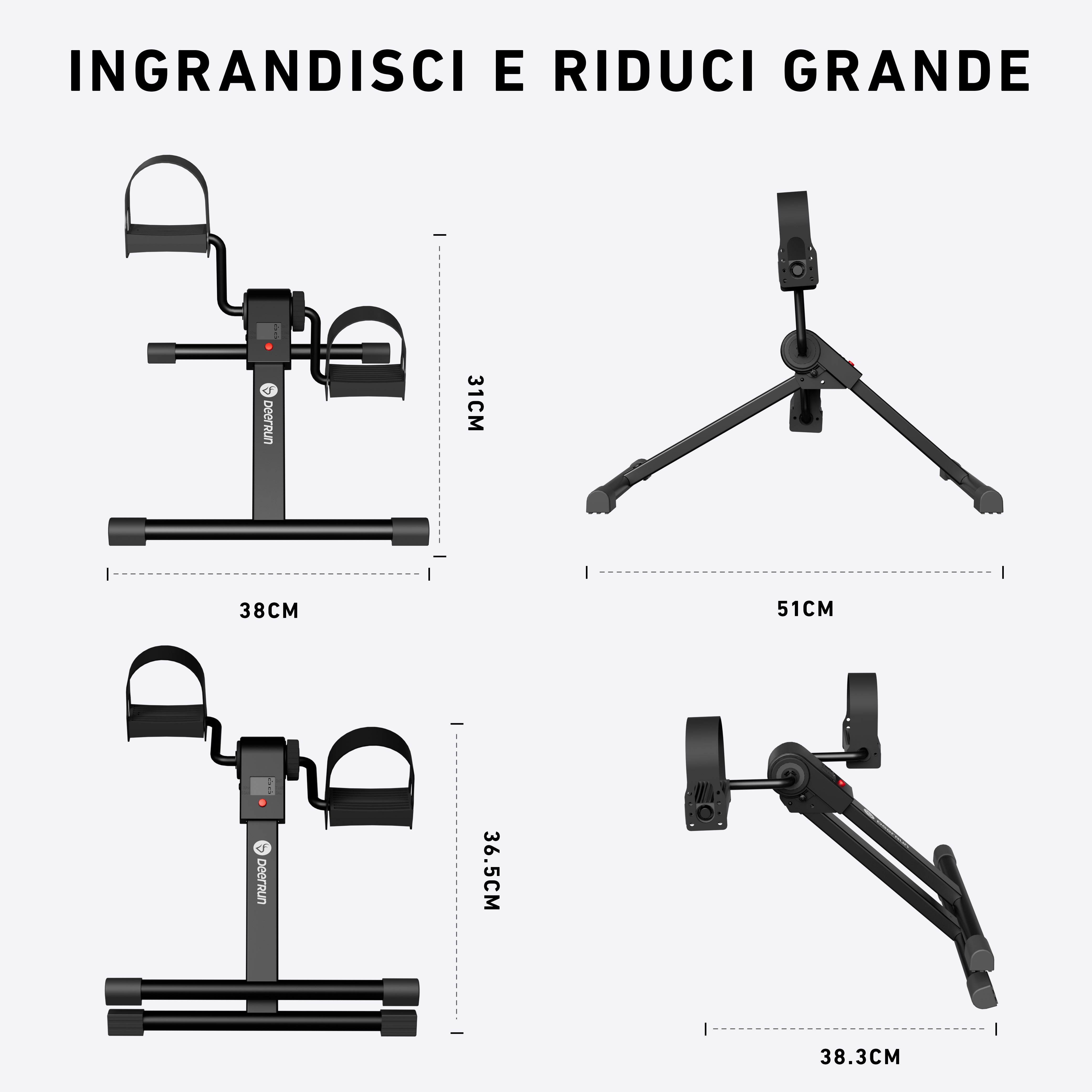 DeerRun® Bicicletta sotto il tavolo per terapia di braccia, gambe o per bruciare calorie