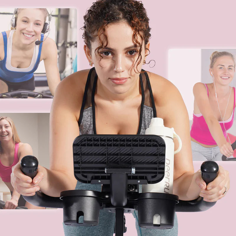 DeerRun S500 Rose Indoor Smart Bike con resistenza magnetica regolabile, cintura silenziosa e App PitPat