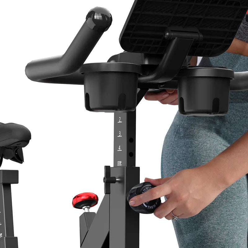 DeerRun S500 Smart bike da interno nera con resistenza magnetica regolabile, cintura silenziosa e app PitPat