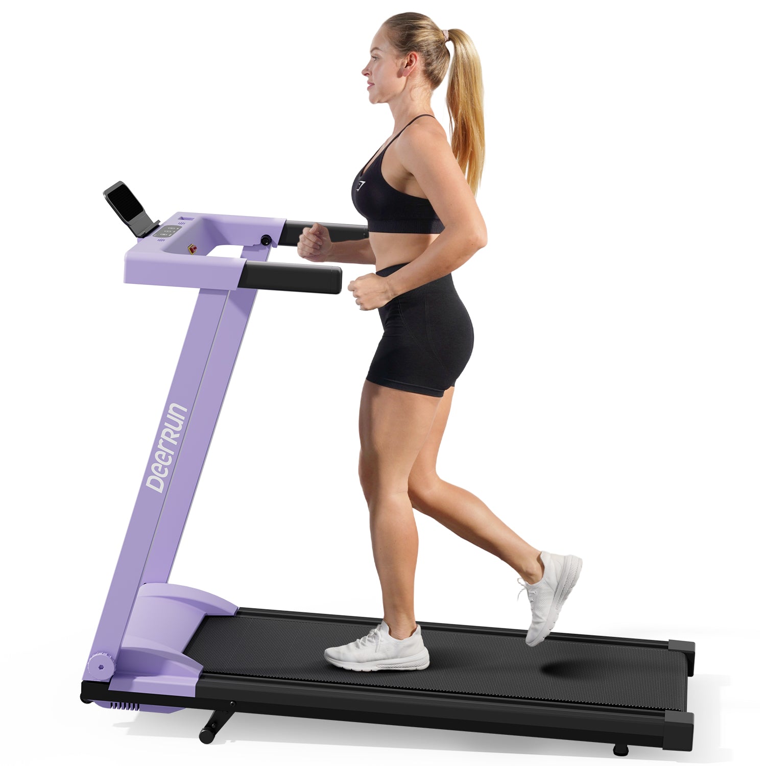 DeerRun A1 Urban-Tapis roulant pieghevole intelligente con pendenza del 6% e NFC | 150 kg, 16 km/h, Viola