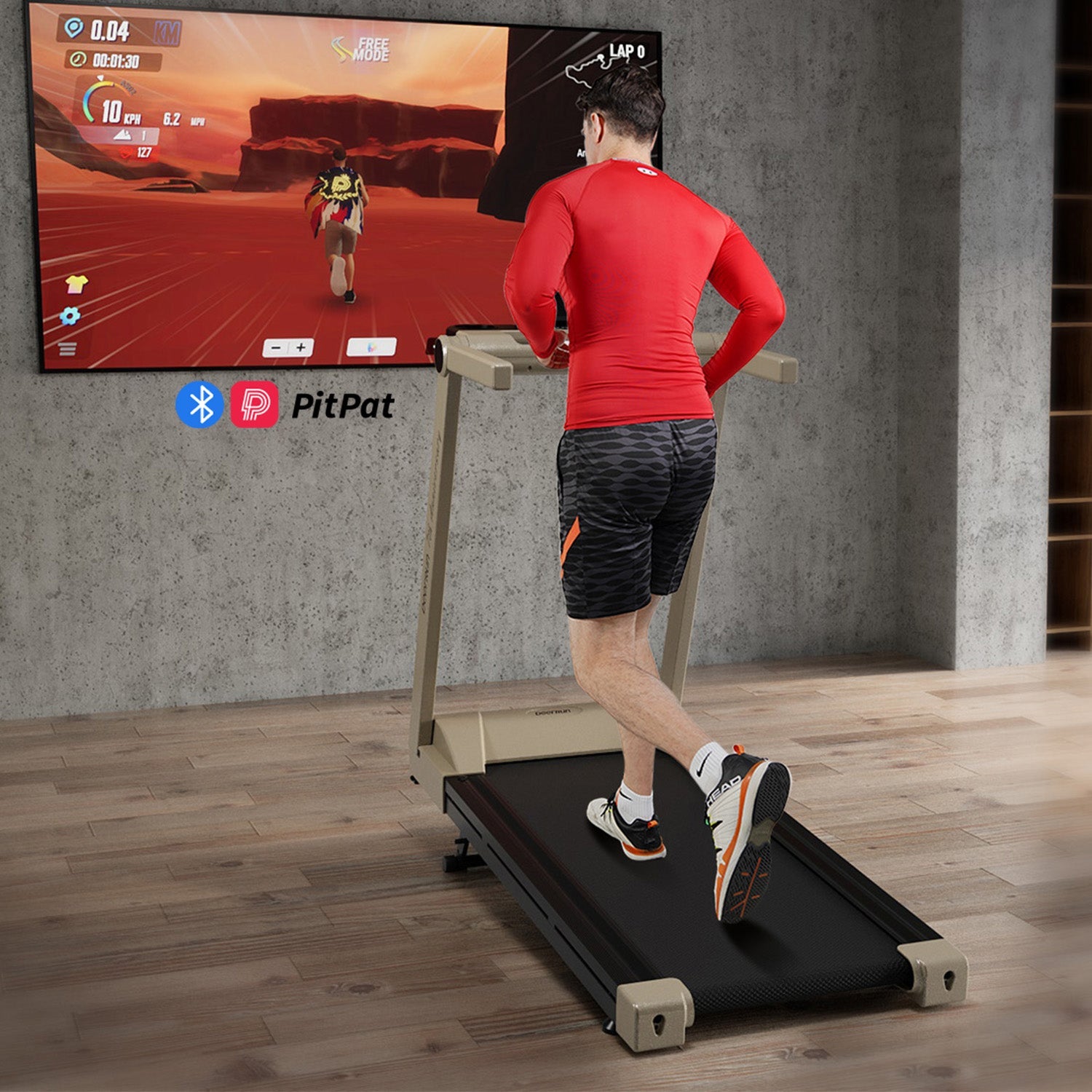 DeerRun A1 Pro Starlight-Tapis roulant pieghevole Edition con inclinazione del 6%, Bluetooth e telecomando wireless