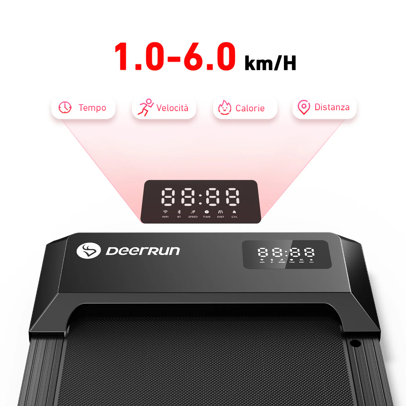 DeerRun Q1 Urban Upgrade | Tapis roulant Smart Walk con capacità di carico di 136 kg e telecomando