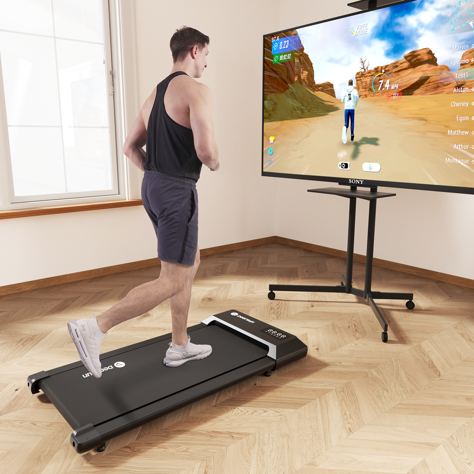 DeerRun Q1 Urban Upgrade | Tapis roulant Smart Walk con capacità di carico di 136 kg e telecomando