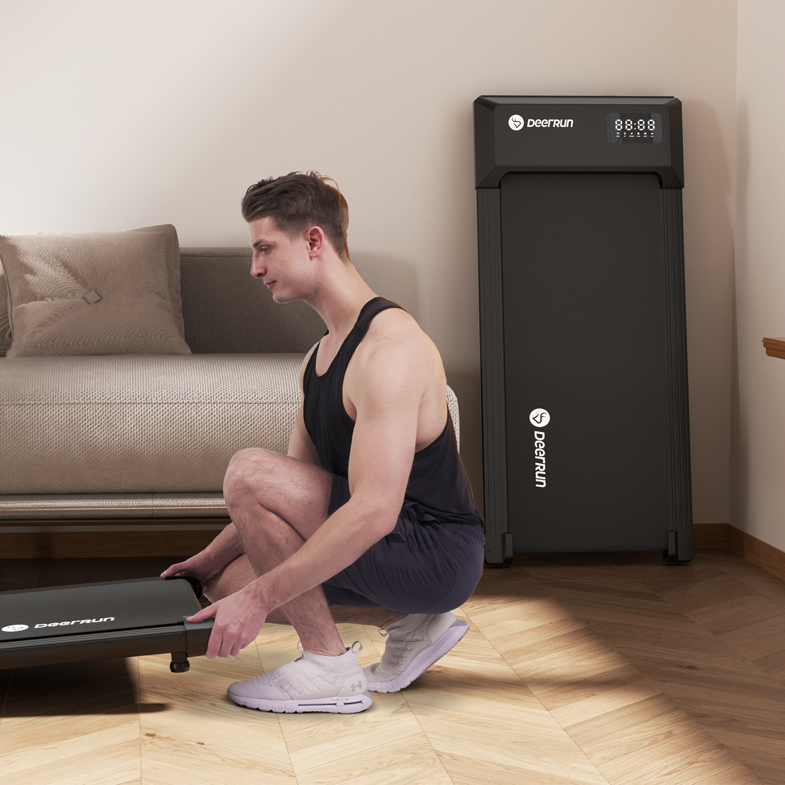 DeerRun Q1 Urban Upgrade | Tapis roulant Smart Walk con capacità di carico di 136 kg e telecomando