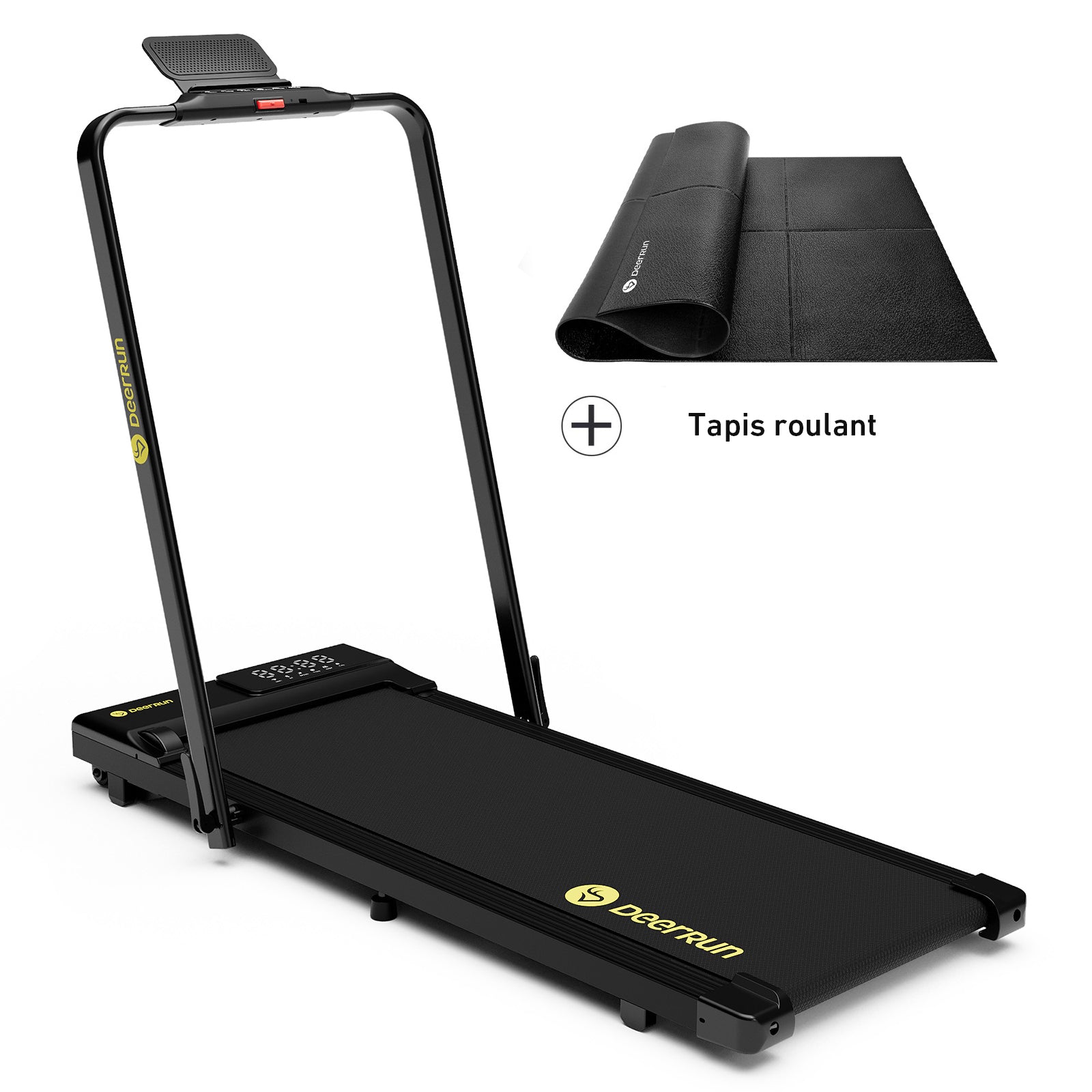 DeerRun A5 Pro Energie-2025 Smartes 2-in-1 Tapis roulant nero | Passa a una capacità di carico di 145 kg - Offerta lampo - solo per un periodo limitato