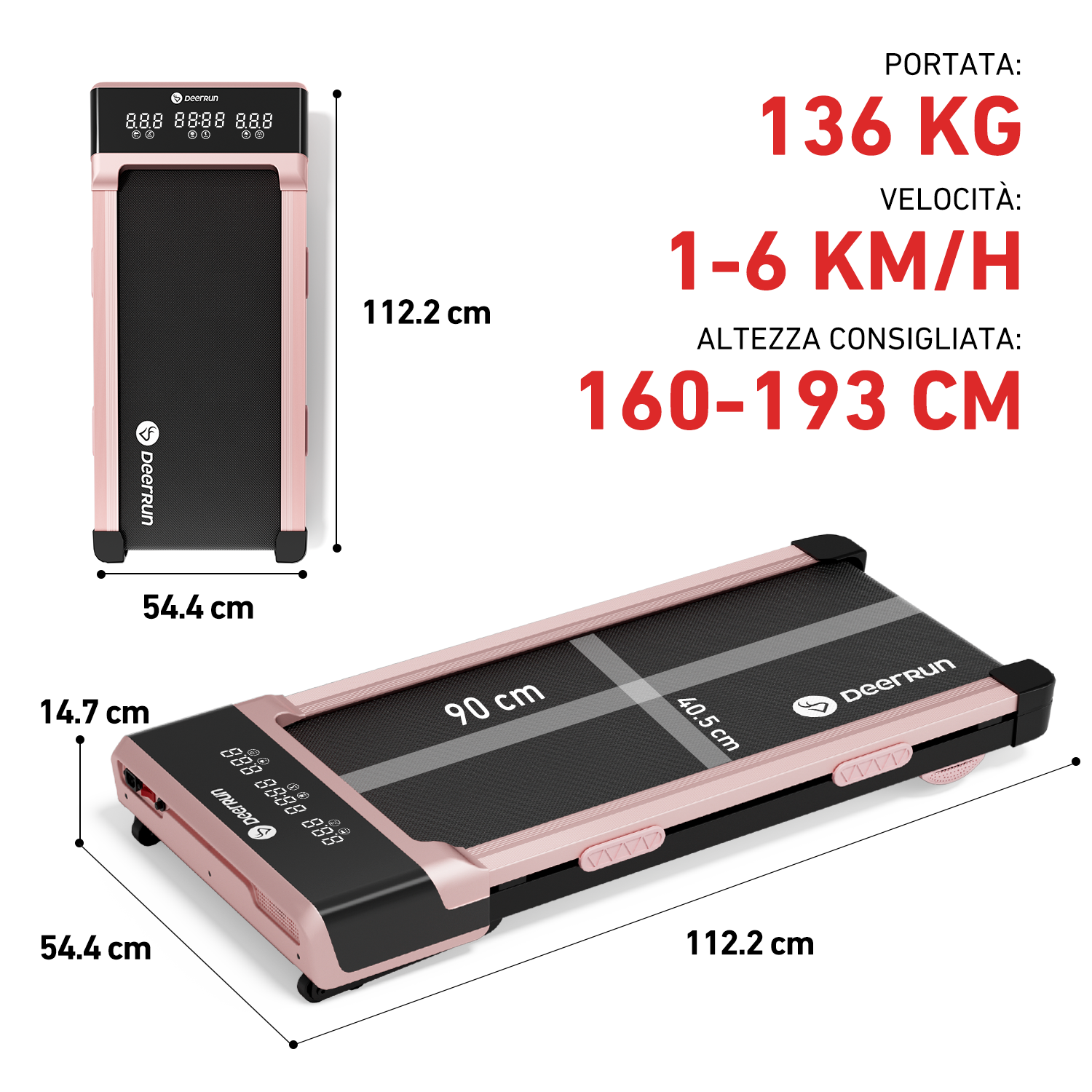 DeerRun Z10 Smart-Walk-Tapis roulant con inclinazione automatica del 12% e telecomando