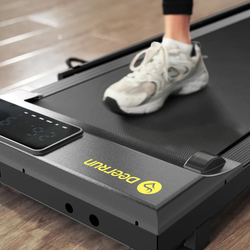 DeerRun A5 Pro Energie-2025 Smartes 2-in-1 Tapis roulant nero | Passa a una capacità di carico di 145 kg - Offerta lampo - solo per un periodo limitato