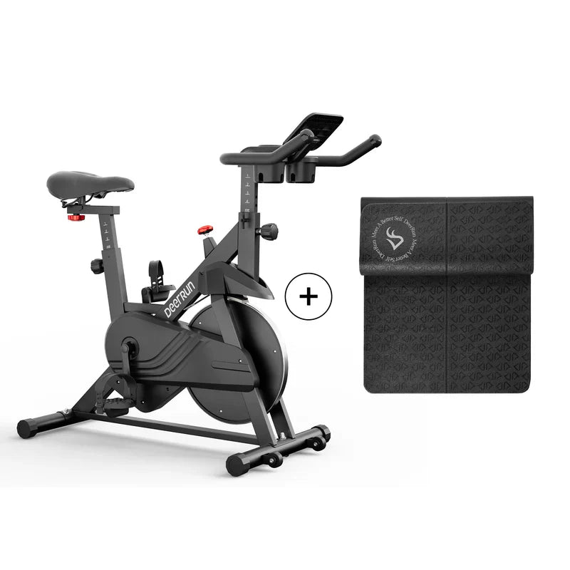 DeerRun S500 Smart bike da interno nera con resistenza magnetica regolabile, cintura silenziosa e app PitPat
