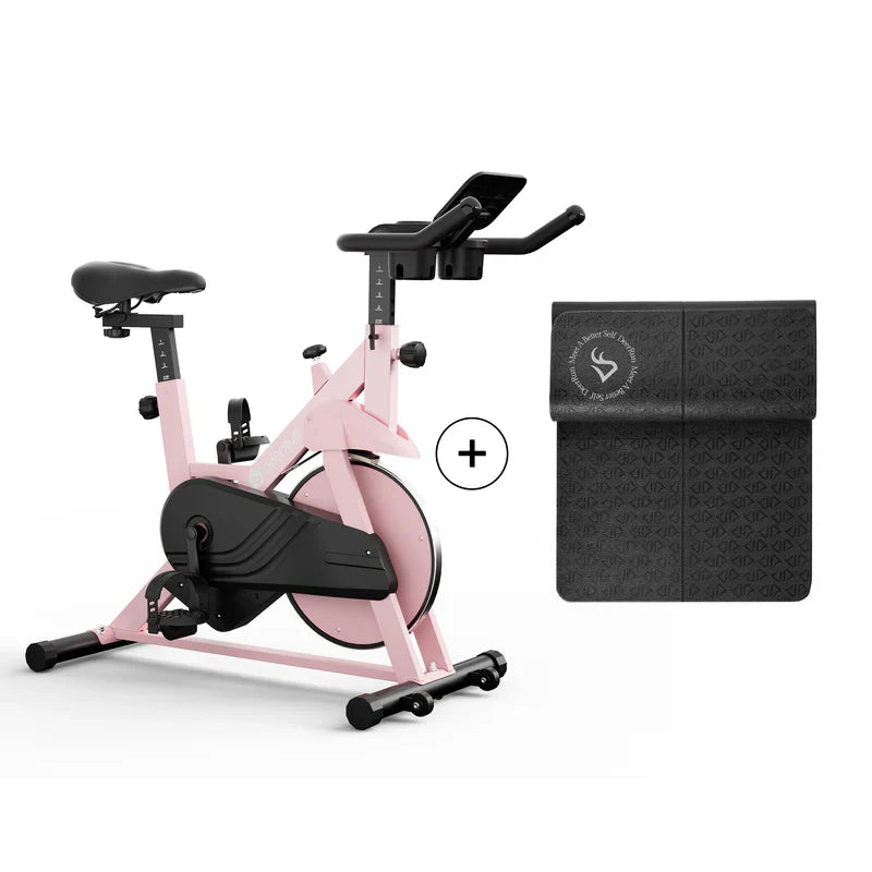 DeerRun S500 Rose Indoor Smart Bike con resistenza magnetica regolabile, cintura silenziosa e App PitPat