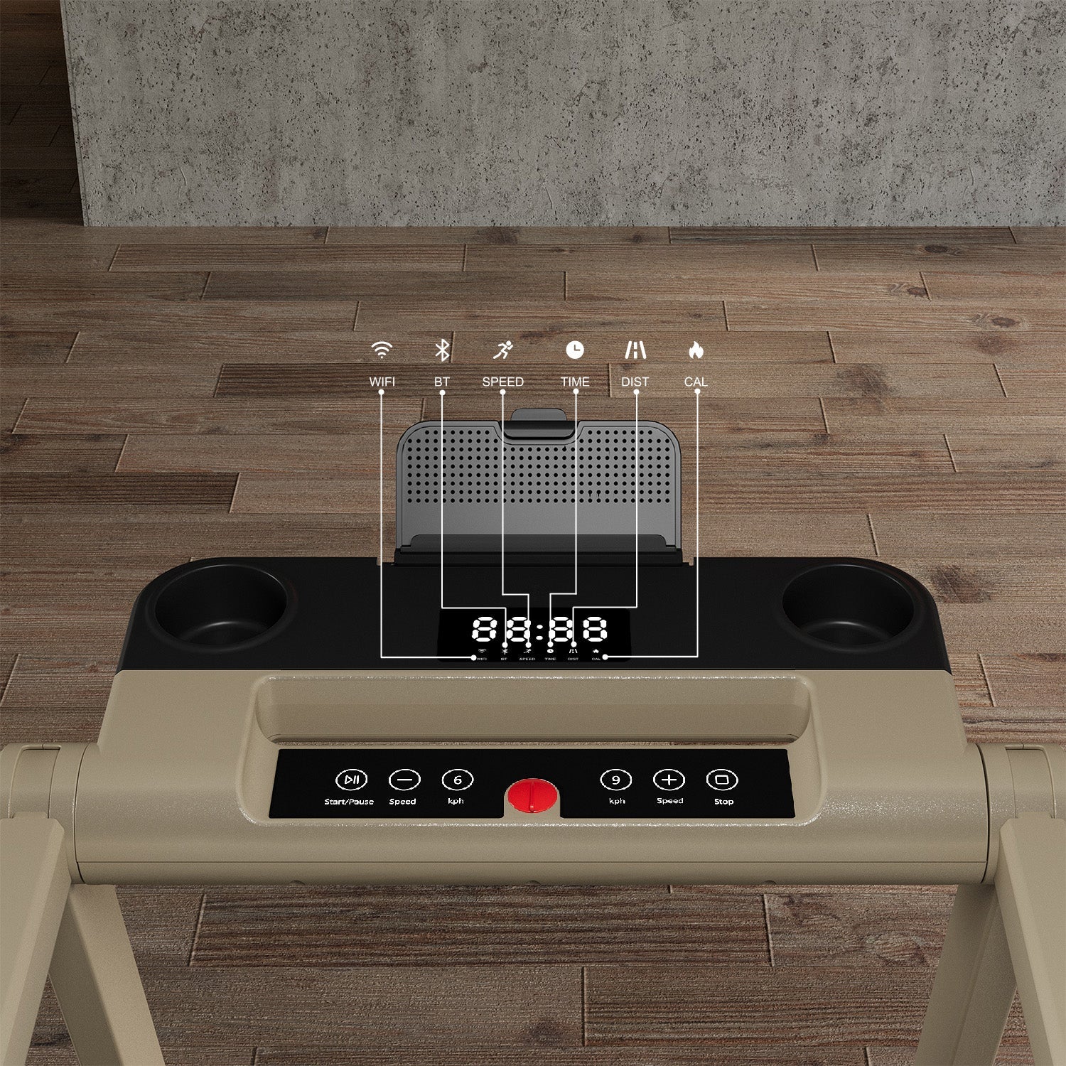 DeerRun A1 Pro Starlight-Tapis roulant pieghevole Edition con inclinazione del 6%, Bluetooth e telecomando wireless