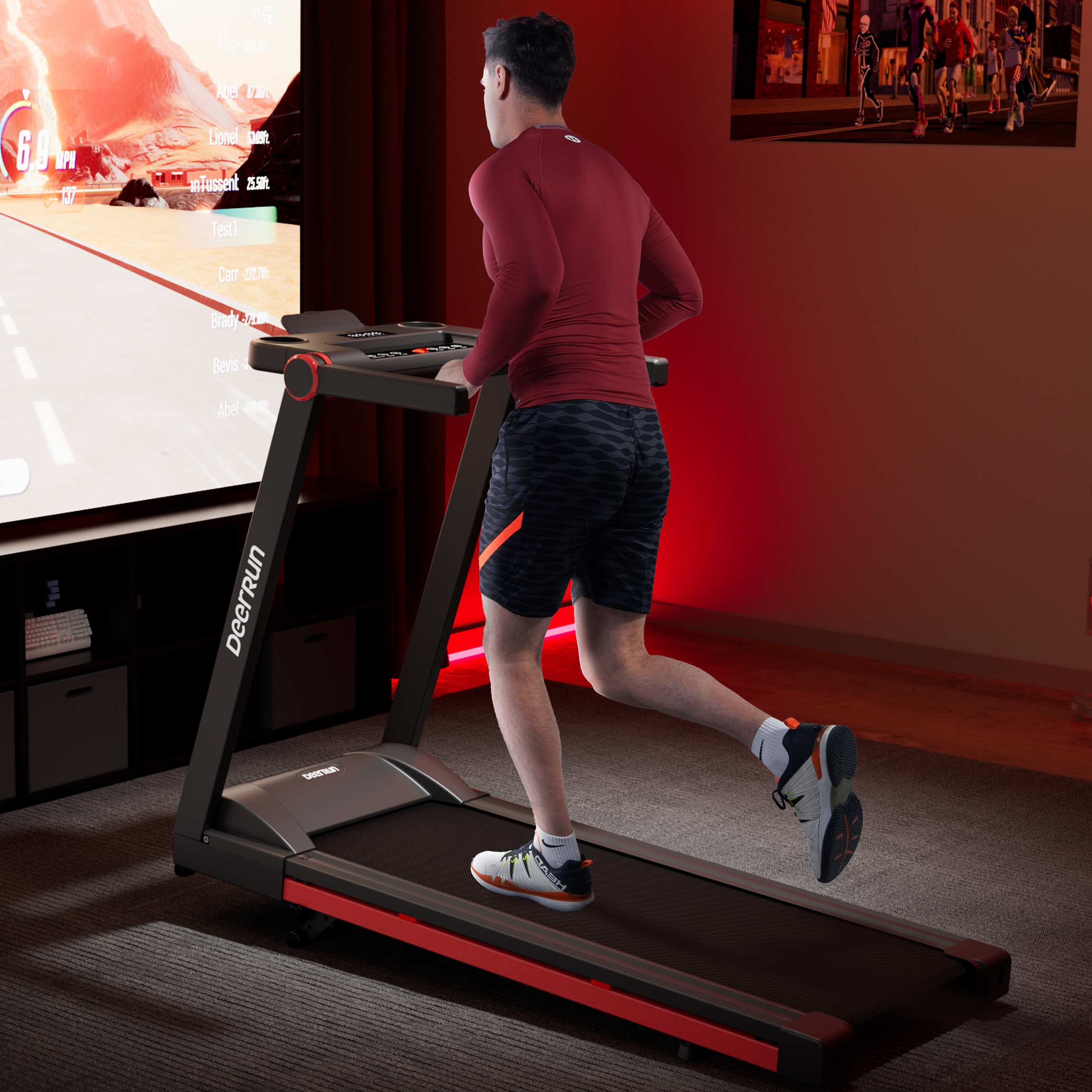 DeerRun A1 Pro Move+ – Tapis roulant pieghevole con inclinazione del 6% | Chip di aggiornamento 2025 e supporto NFC | Capacità di carico 158 kg, fino a 16 km/h