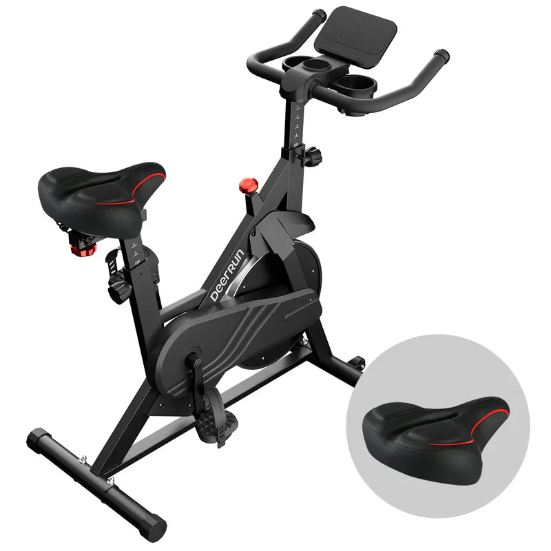 DeerRun S500 Smart bike da interno nera con resistenza magnetica regolabile, cintura silenziosa e app PitPat