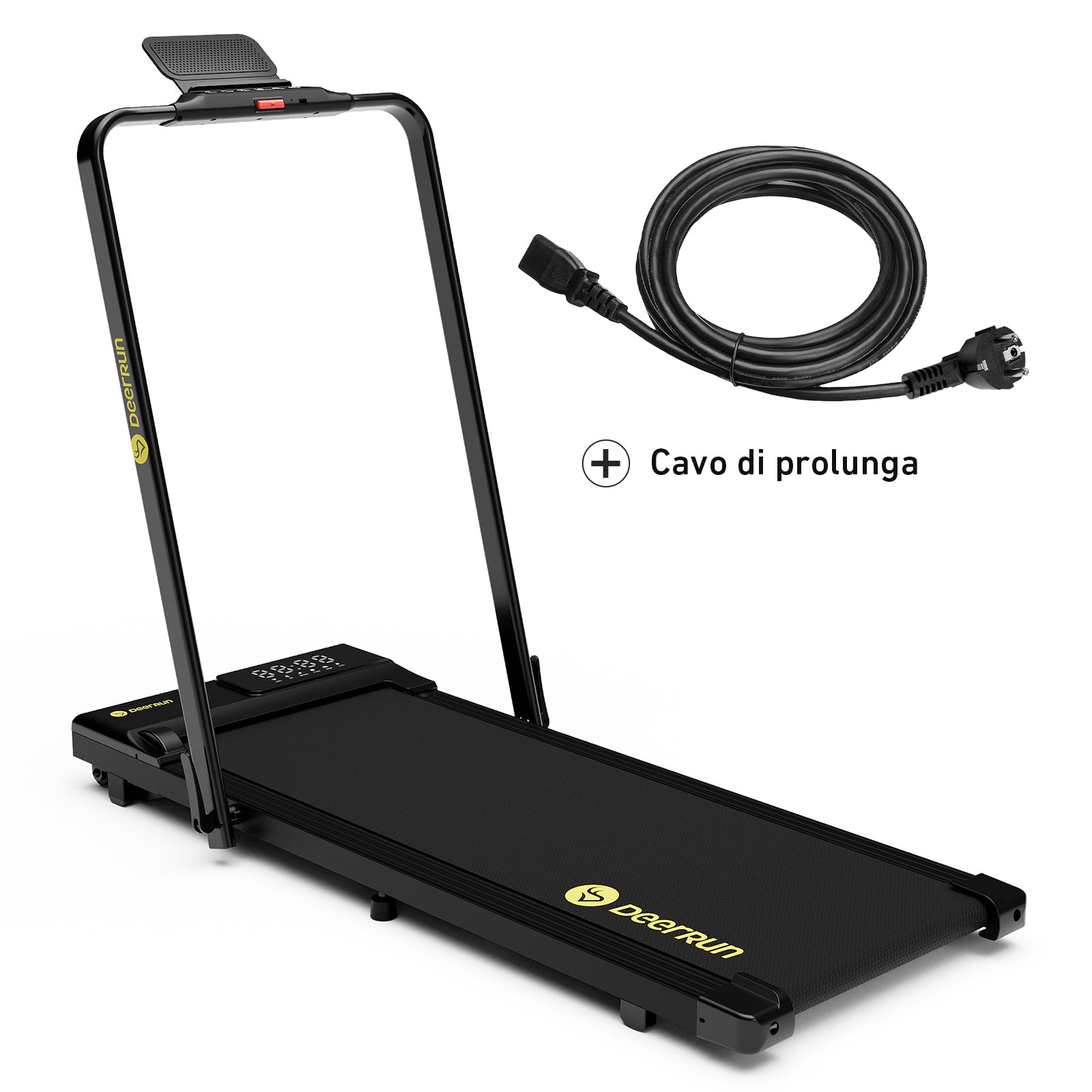 DeerRun A5 Pro Energie-2025 Smartes 2-in-1 Tapis roulant nero | Passa a una capacità di carico di 145 kg - Offerta lampo - solo per un periodo limitato