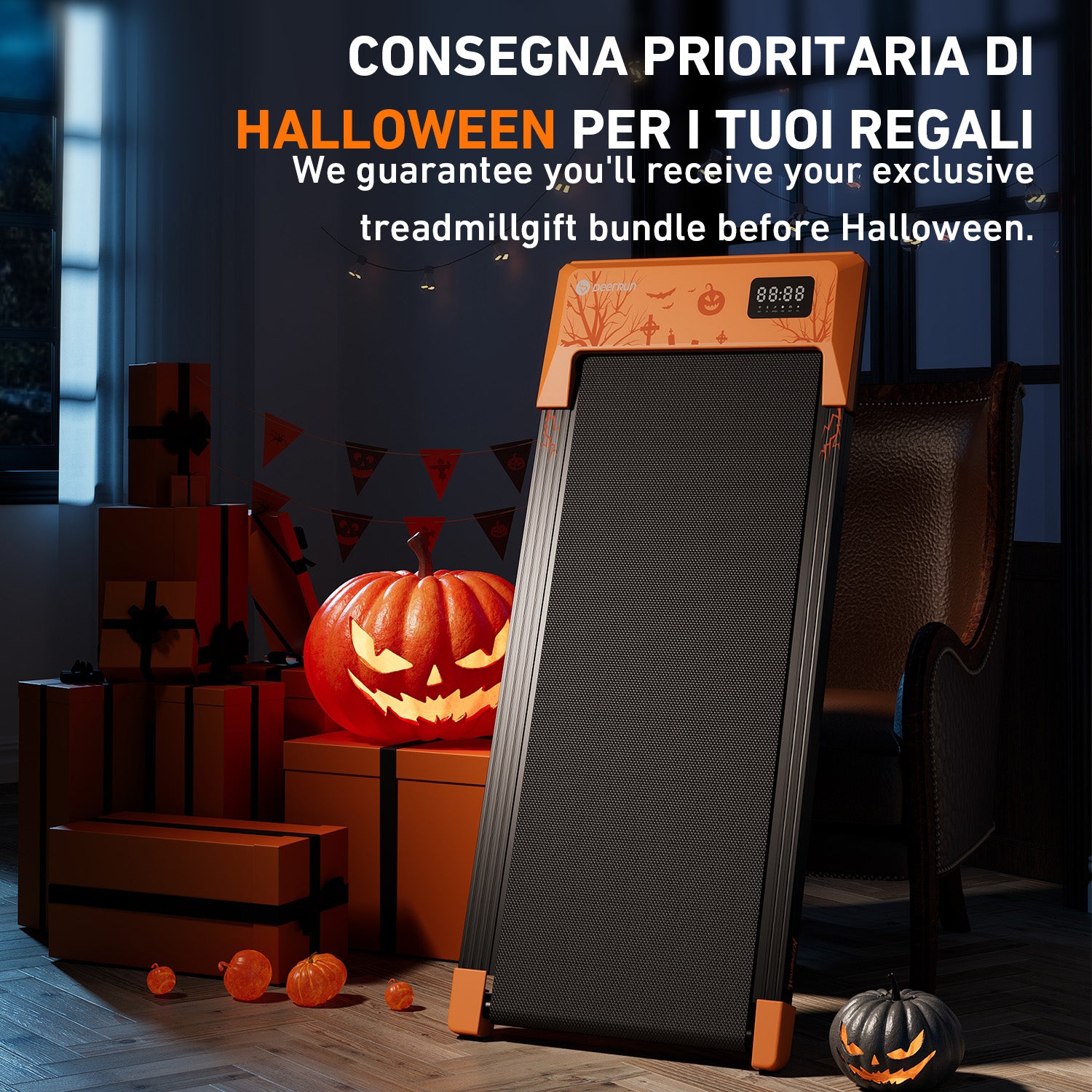 DeerRun Q1 Plus Halloween Edizione Tapis roulant - Regalo fitness e miglioramento dello stile di vita