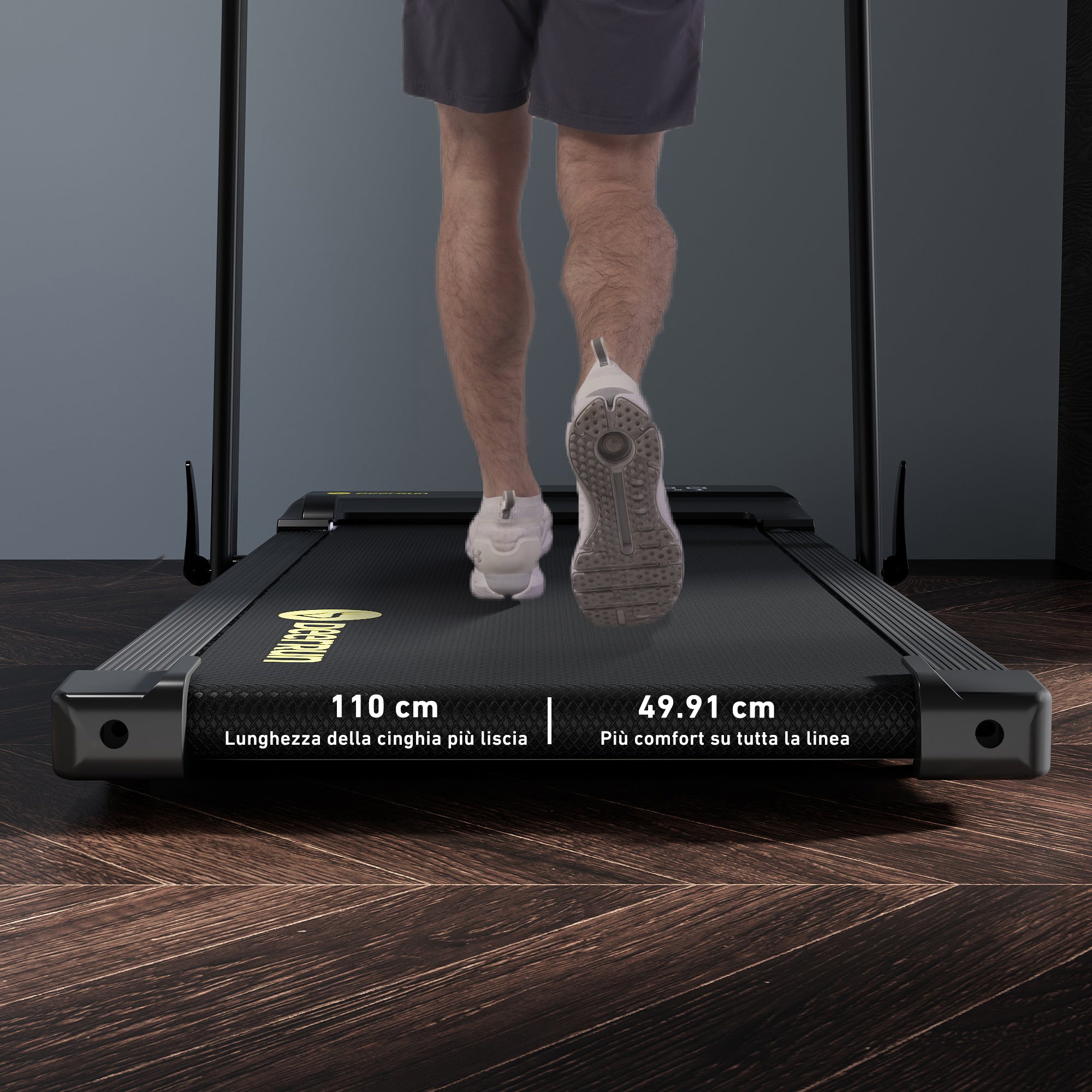 DeerRun A5 Pro Energie-2025 Smartes 2-in-1 Tapis roulant nero | Passa a una capacità di carico di 145 kg - Offerta lampo - solo per un periodo limitato