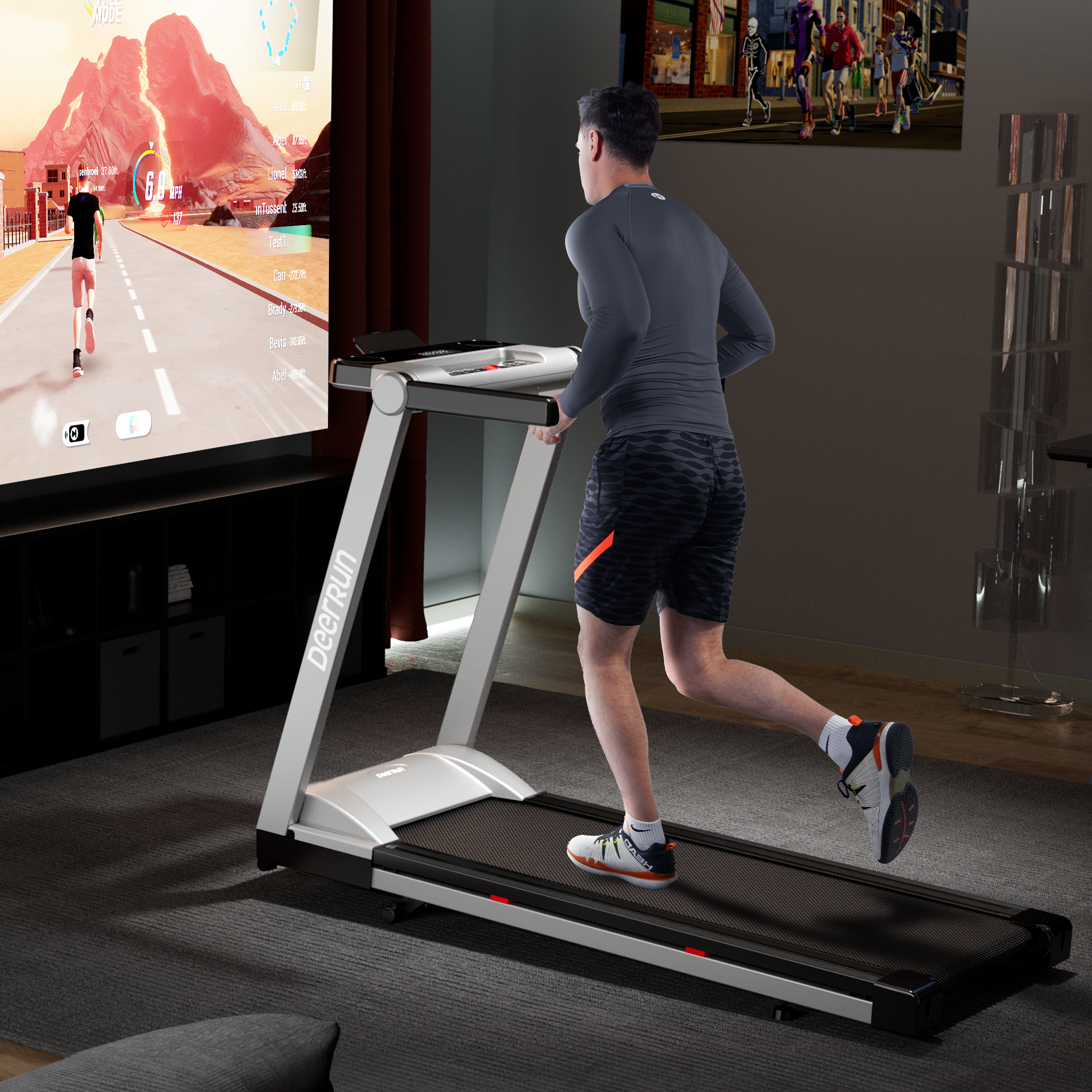 DeerRun A1 Pro Move+ – Tapis roulant pieghevole con inclinazione del 6% | Chip di aggiornamento 2025 e supporto NFC | Capacità di carico 158 kg, fino a 16 km/h