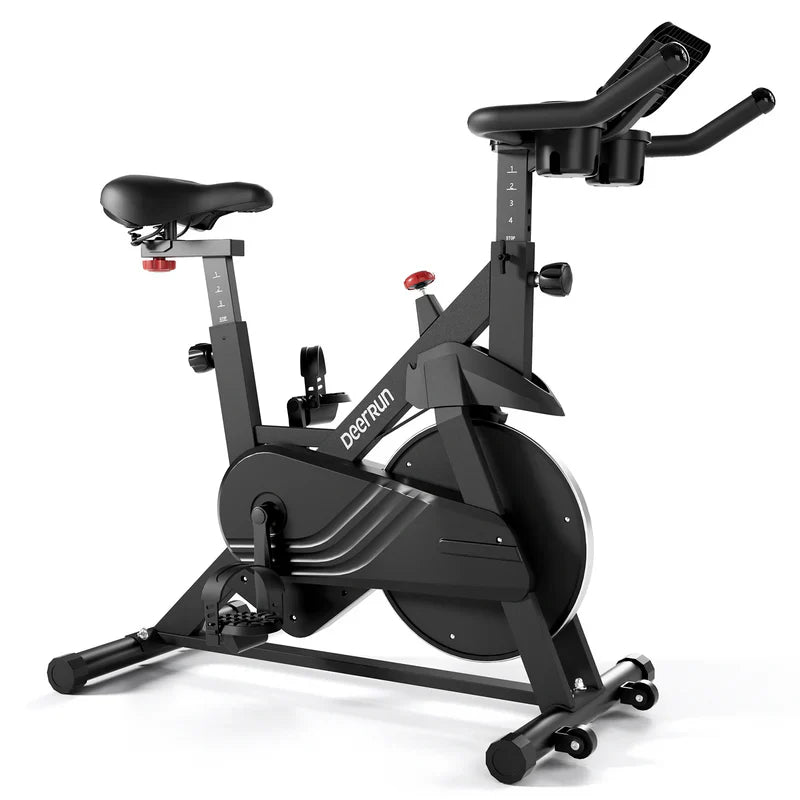 DeerRun S500 Smart bike da interno nera con resistenza magnetica regolabile, cintura silenziosa e app PitPat