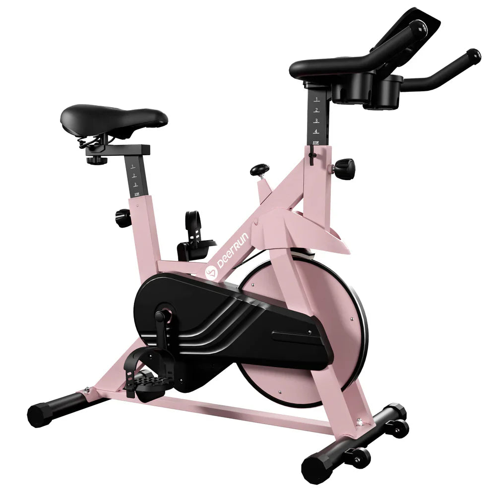 DeerRun S500 Rose Indoor Smart Bike con resistenza magnetica regolabile, cintura silenziosa e App PitPat