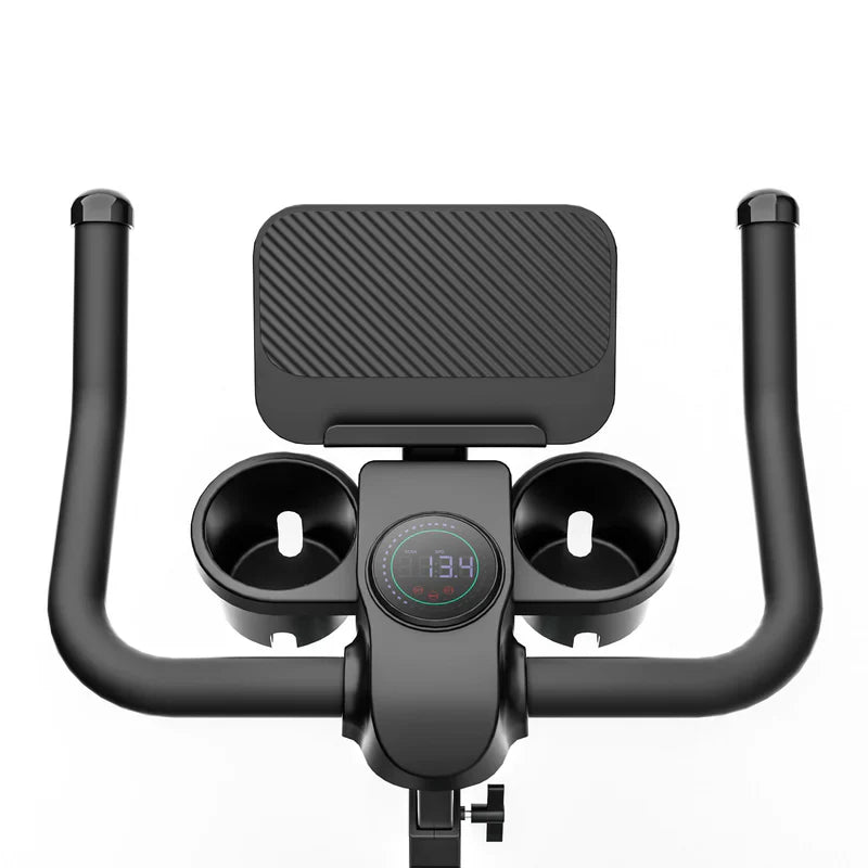 DeerRun S500 Smart bike da interno nera con resistenza magnetica regolabile, cintura silenziosa e app PitPat