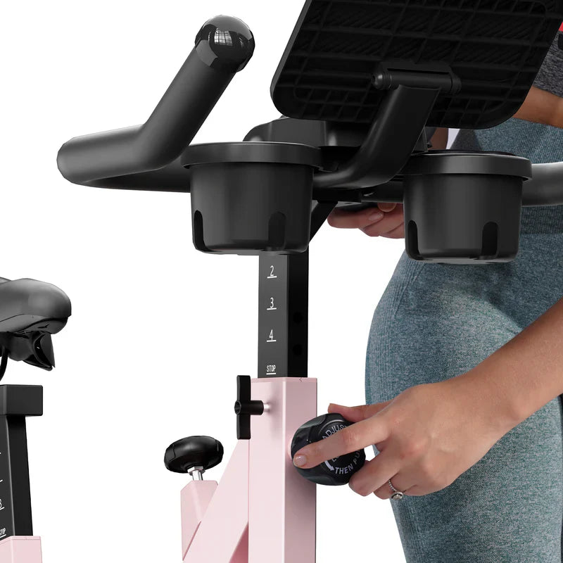 DeerRun S500 Rose Indoor Smart Bike con resistenza magnetica regolabile, cintura silenziosa e App PitPat