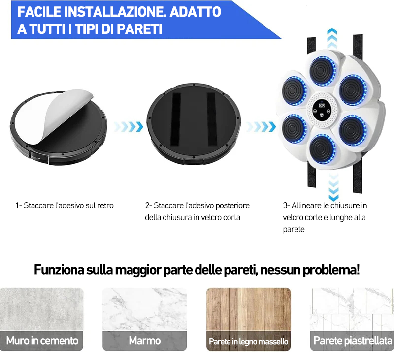DeerRun® Smart Macchina per boxe musicale (Guanti e cavo di ricarica inclusi)