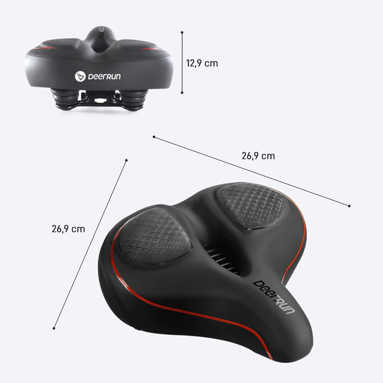 DeerRun® Sella per bicicletta oversize per bici intelligente DeerRun, design ergonomico e comodo cuscino del sedile