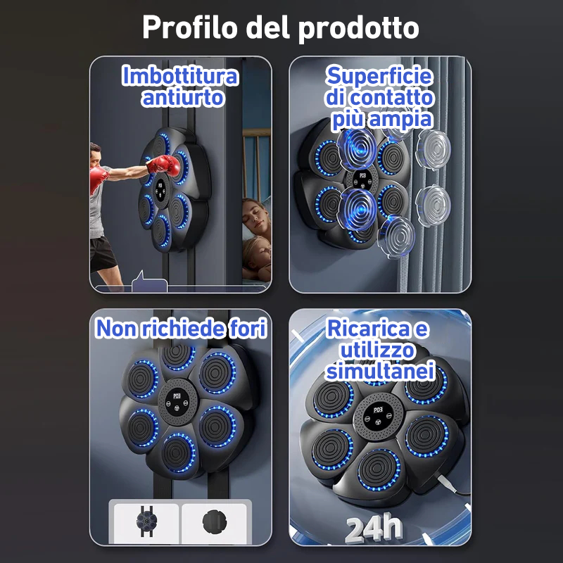 DeerRun® Smart Macchina per boxe musicale (Guanti e cavo di ricarica inclusi)