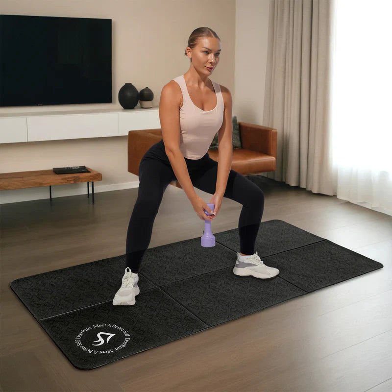 DeerRun® Tappetino Glory Signature in PVC da 6 mm, tappetino per tapis roulant pieghevole ad alta densità