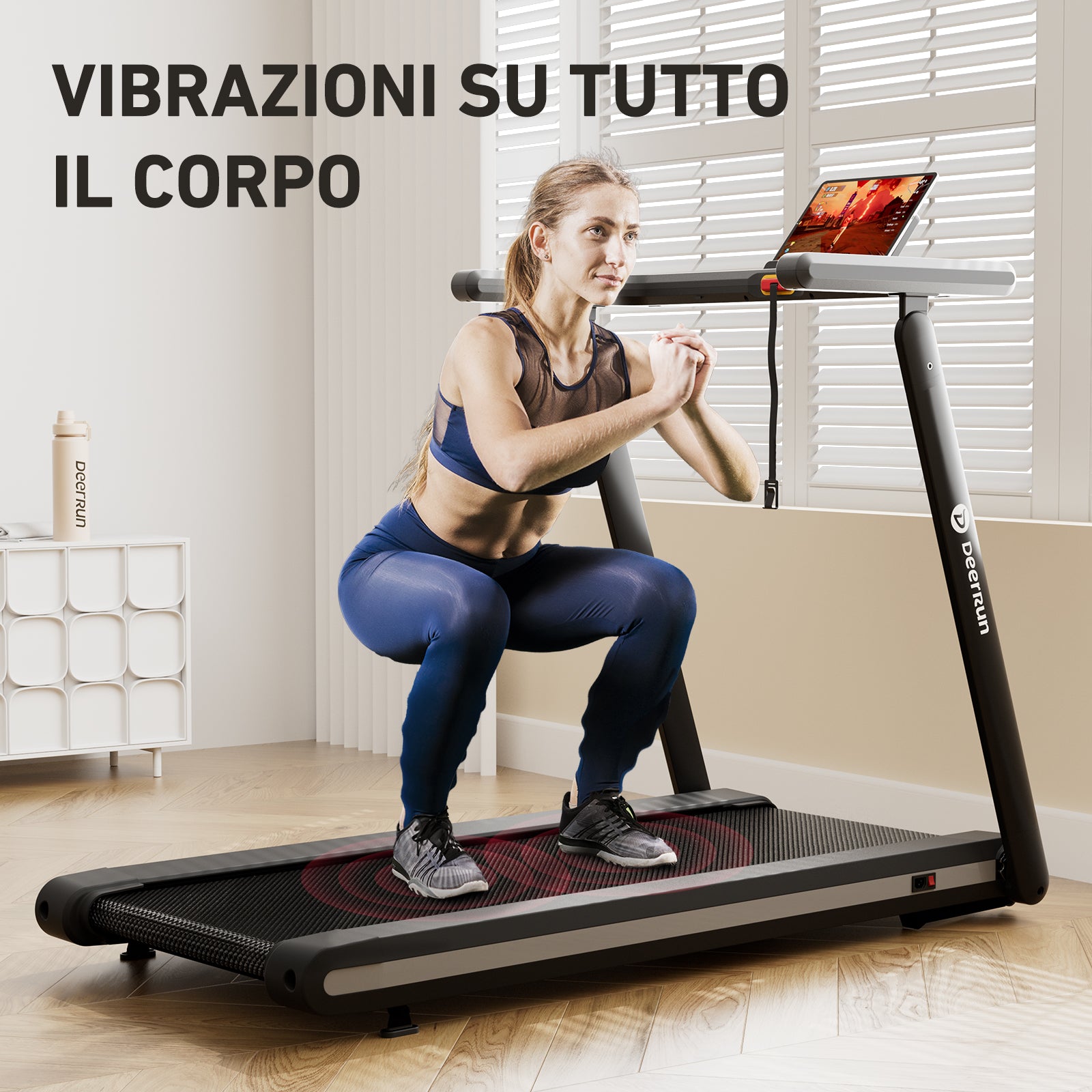DeerRun X20 Smart Tapis roulant professionale - pendenza del 15%, fino a 18 km/h, ampia superficie di corsa