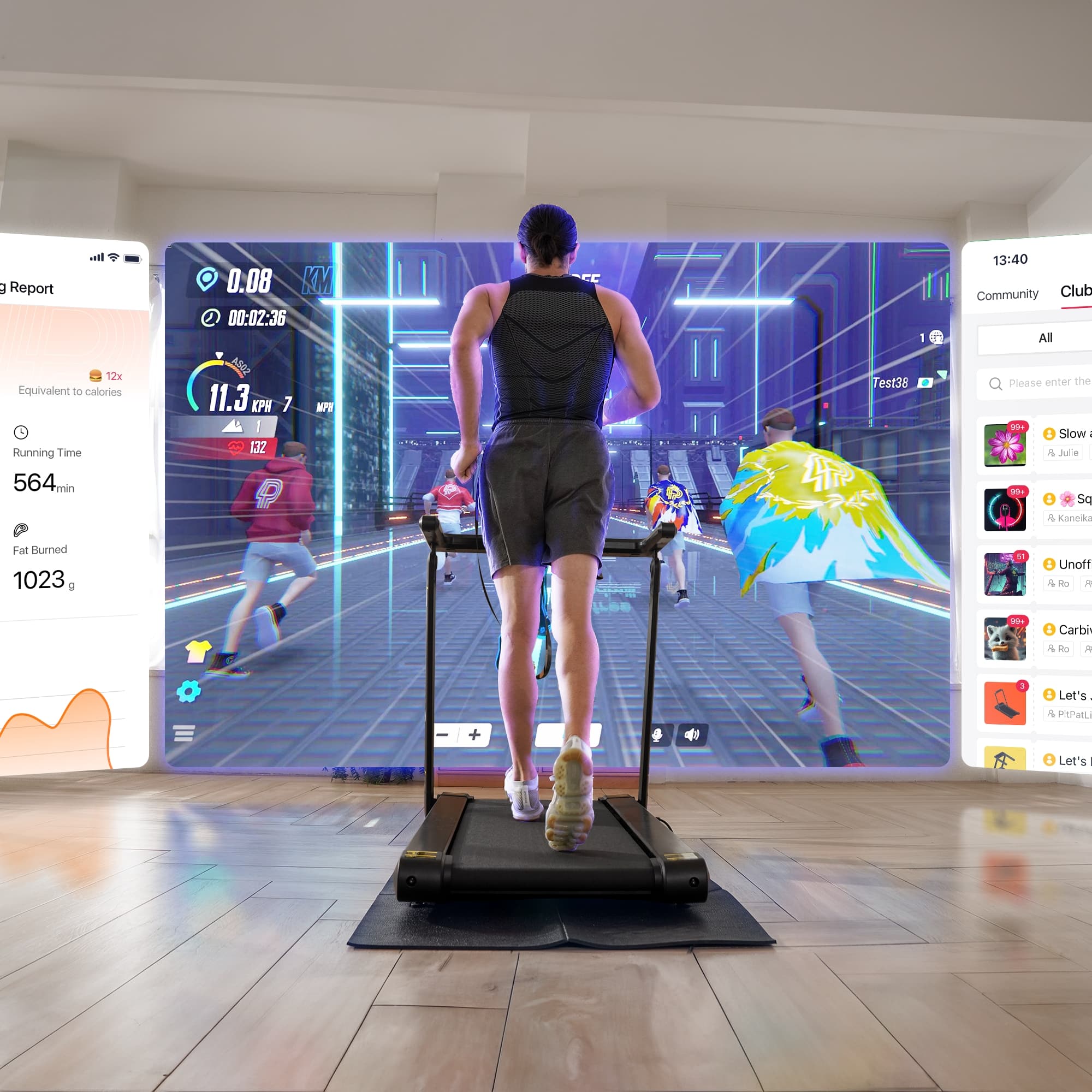 DeerRun X20 Smart Tapis roulant professionale - pendenza del 15%, fino a 18 km/h, ampia superficie di corsa