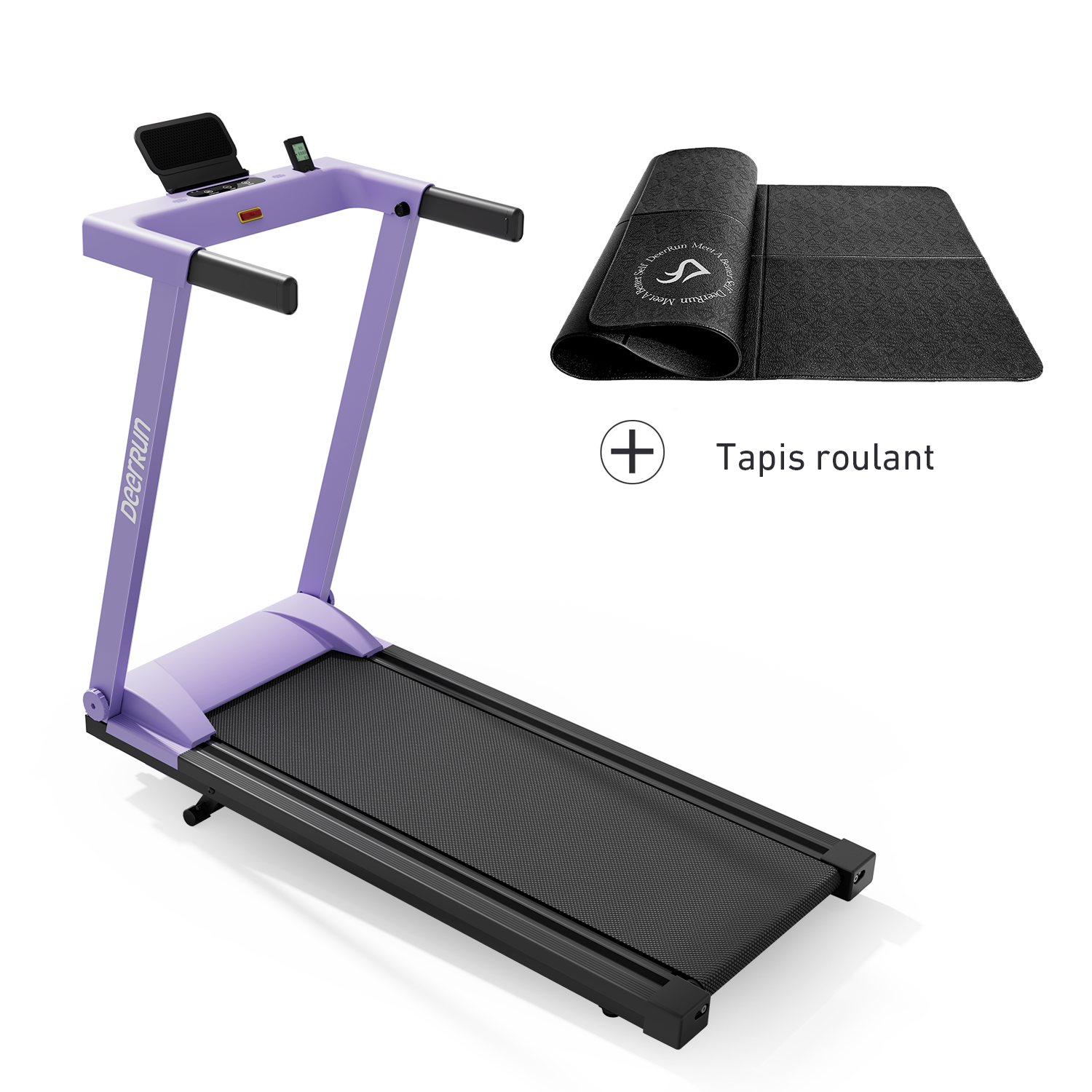 DeerRun A1 Urban-Tapis roulant pieghevole intelligente con pendenza del 6% e NFC | 150 kg, 16 km/h, Viola