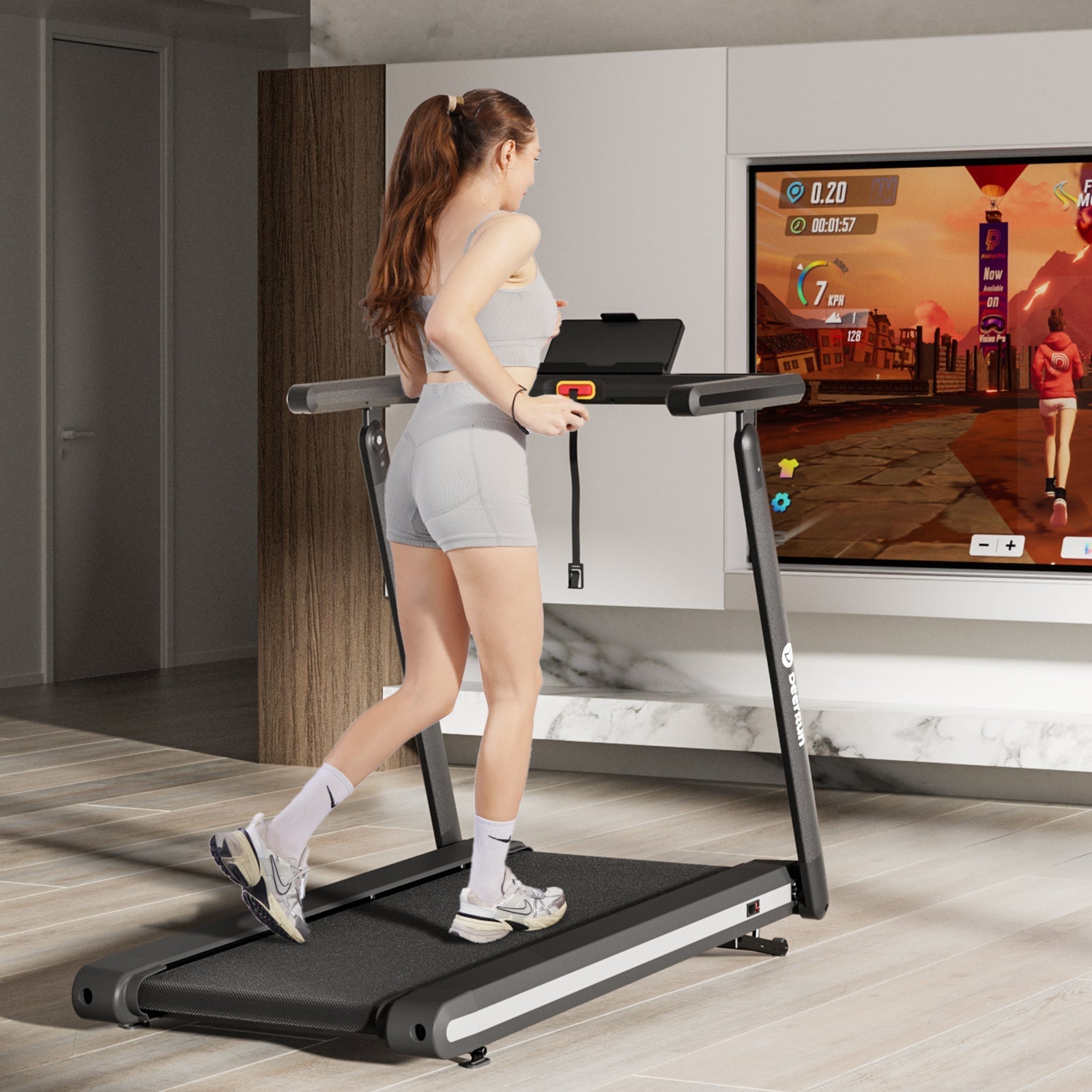 DeerRun X20 Smart Tapis roulant professionale - pendenza del 15%, fino a 18 km/h, ampia superficie di corsa