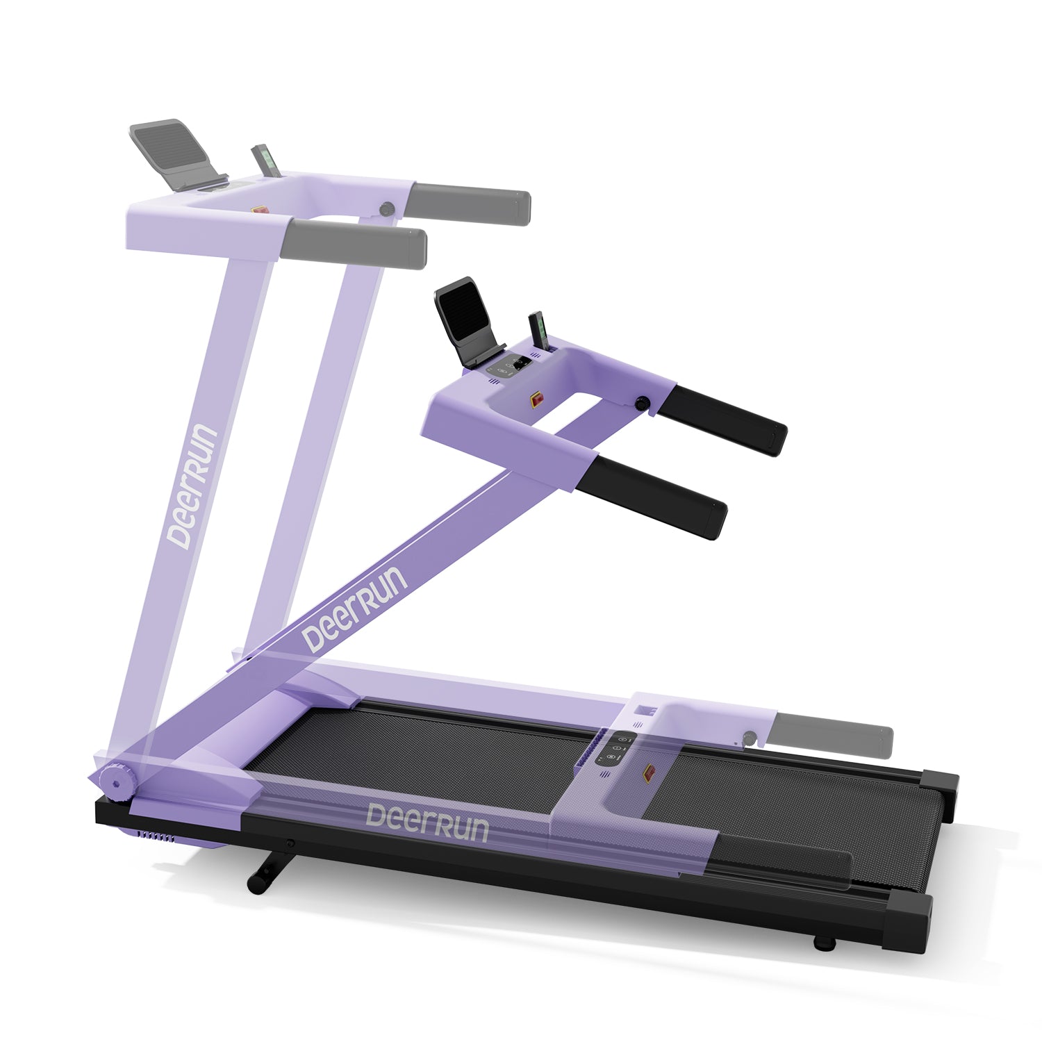 DeerRun A1 Urban-Tapis roulant pieghevole intelligente con pendenza del 6% e NFC | 150 kg, 16 km/h, Viola