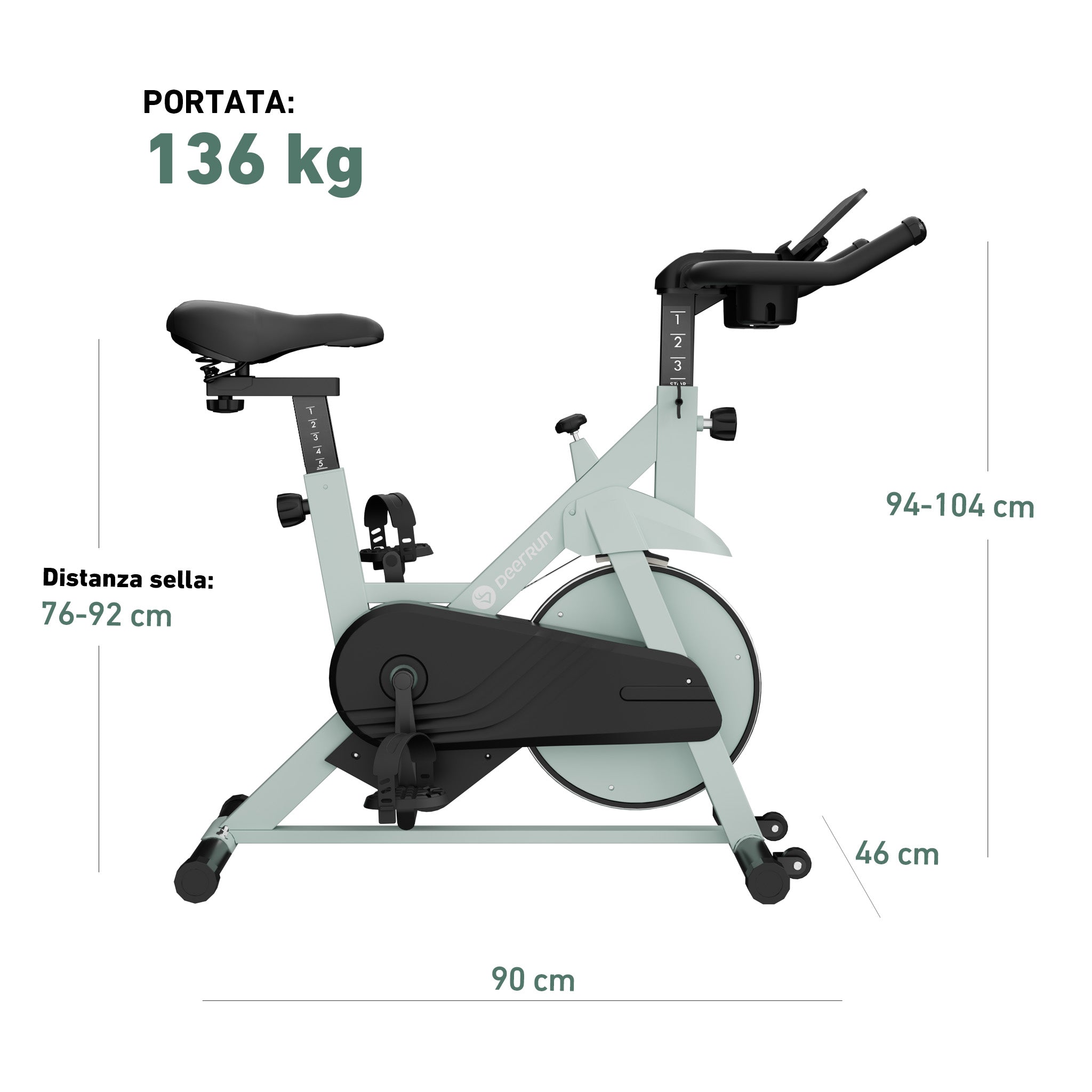 DeerRun S500 Smart bike da interno con resistenza magnetica regolabile, cintura silenziosa e PitPat App